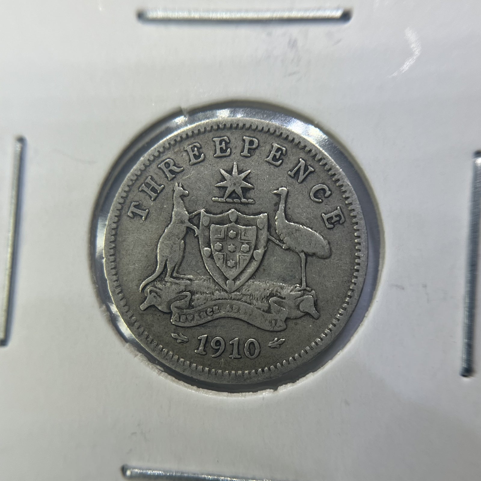 1910 Threepence Coin - Very Fine - Edward VII Silver Predecimal First Year