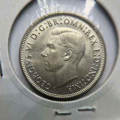 1943 s Florin Coin - Extremely Fine or better - George VI Silver Predecimal
