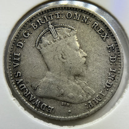 1910 Threepence Coin - Very Fine - Silver Edward VI First Year of Issue