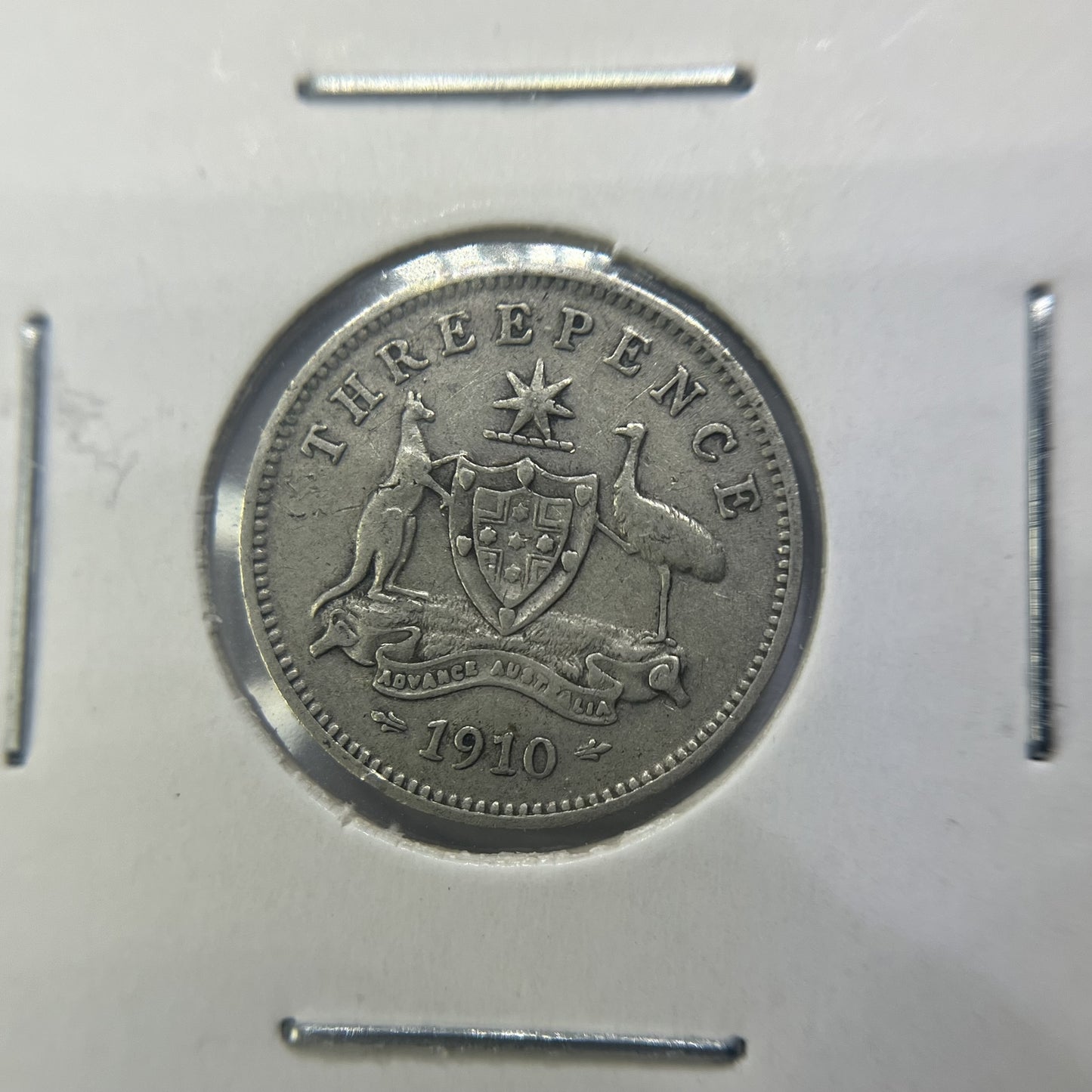 1910 Threepence Coin - Very Fine - Edward VII Silver Predecimal First Year