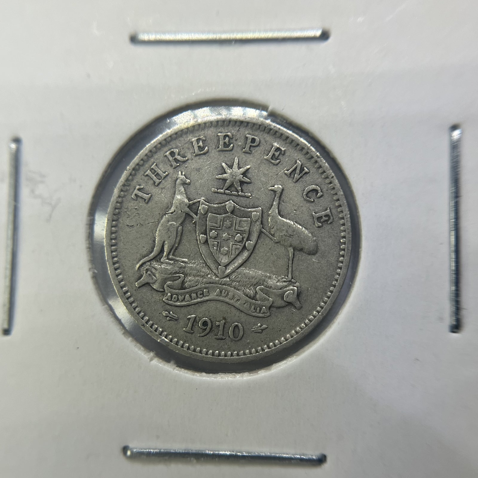 1910 Threepence Coin - Very Fine - Edward VII Silver Predecimal First Year