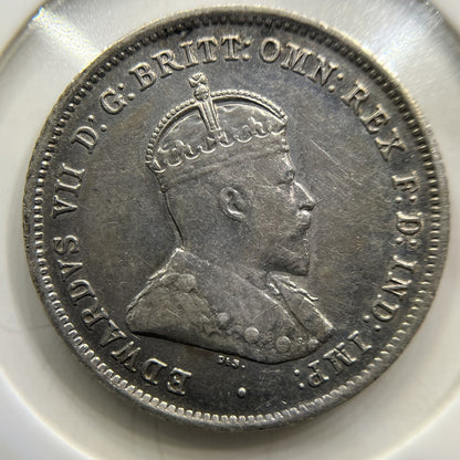 1910 Sixpence Coin - almost Extremely Fine - Silver Edward VII