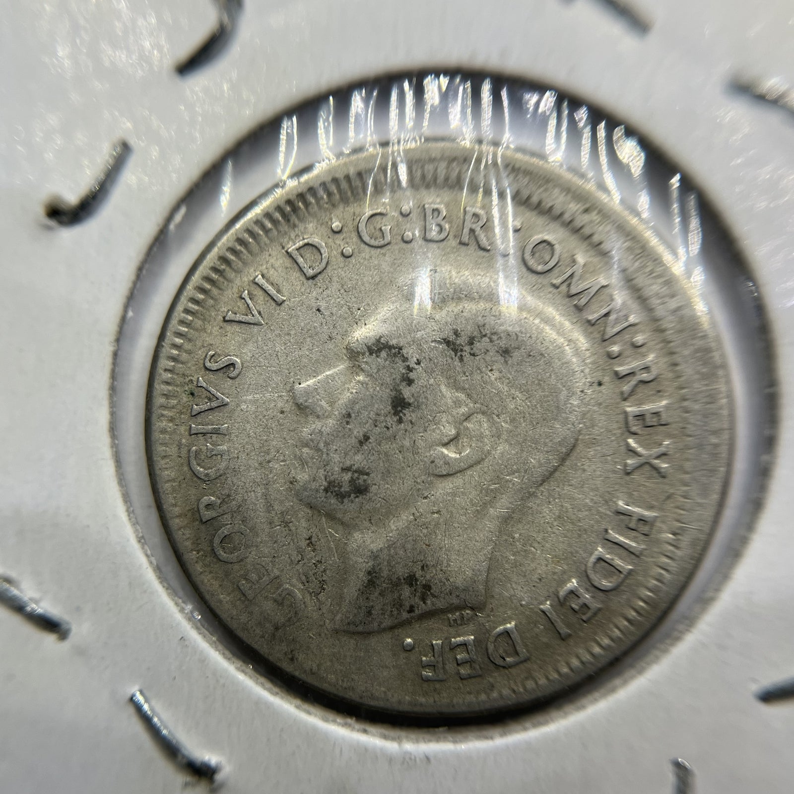 1950 Shilling Error Coin - BroadStrike Misstrike Off Centre - Silver Predecimal
