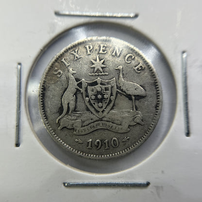 1910 Sixpence Coin - Very Fine - Edward VII Silver Predecimal