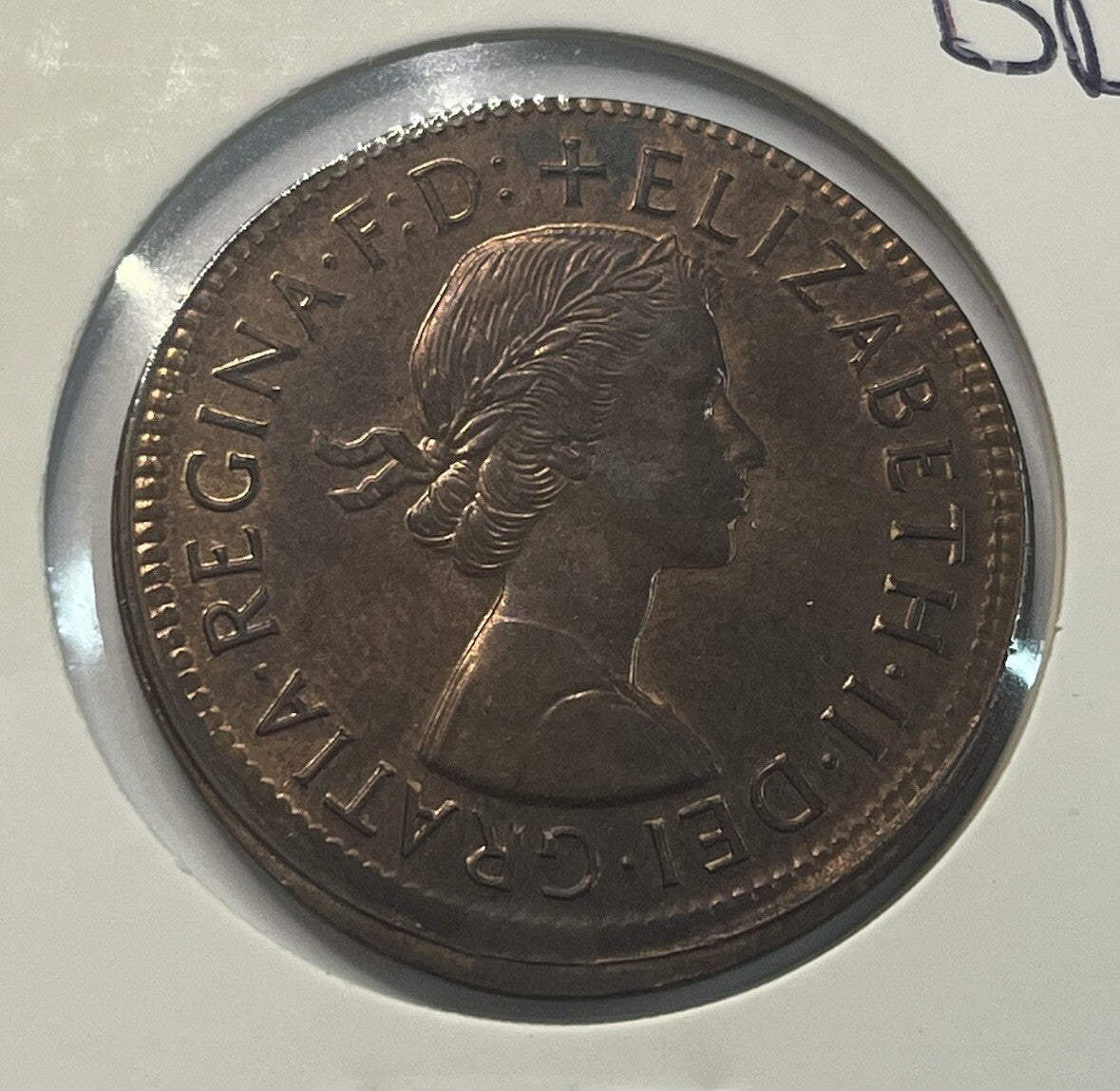 1964 Penny Coin - Struck Out of Collar Misstrike Error Lip - Scarce Predecimal