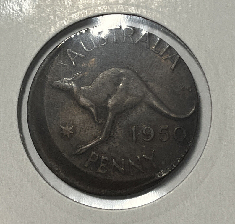 1950 Penny Error Coin - Broadstrike in Extremely Fine Grade - Mis-strike
