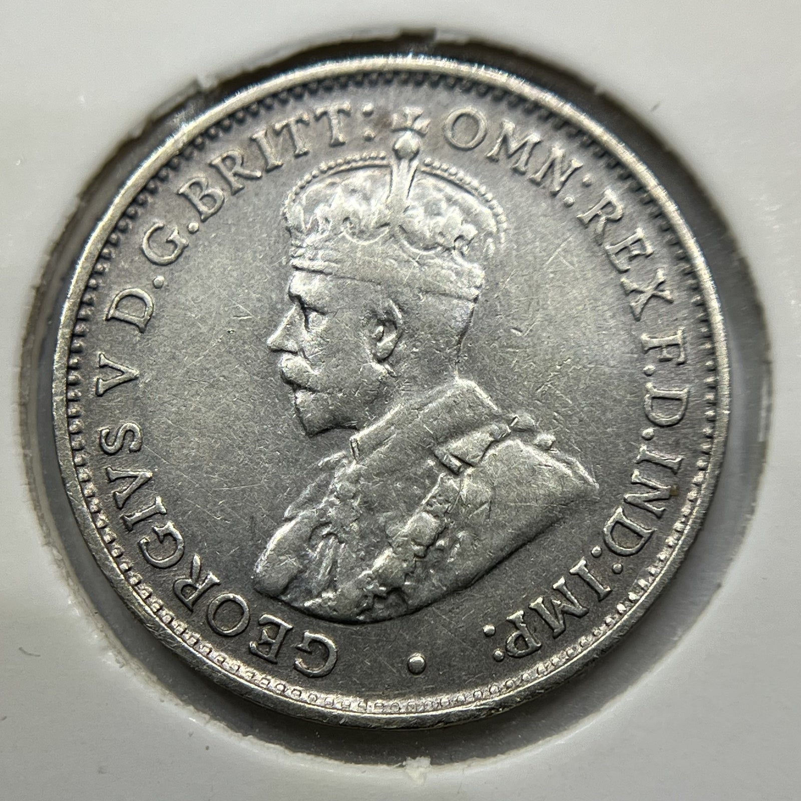 1934/33 Threepence Error Coin - Fine - George V Overdate Scarce Silver
