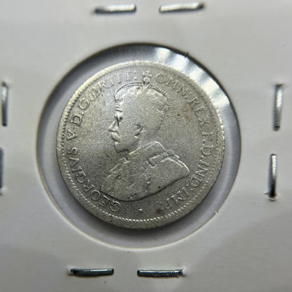 1924 Sixpence Coin - Very Good - George V Silver Predecimal Australian