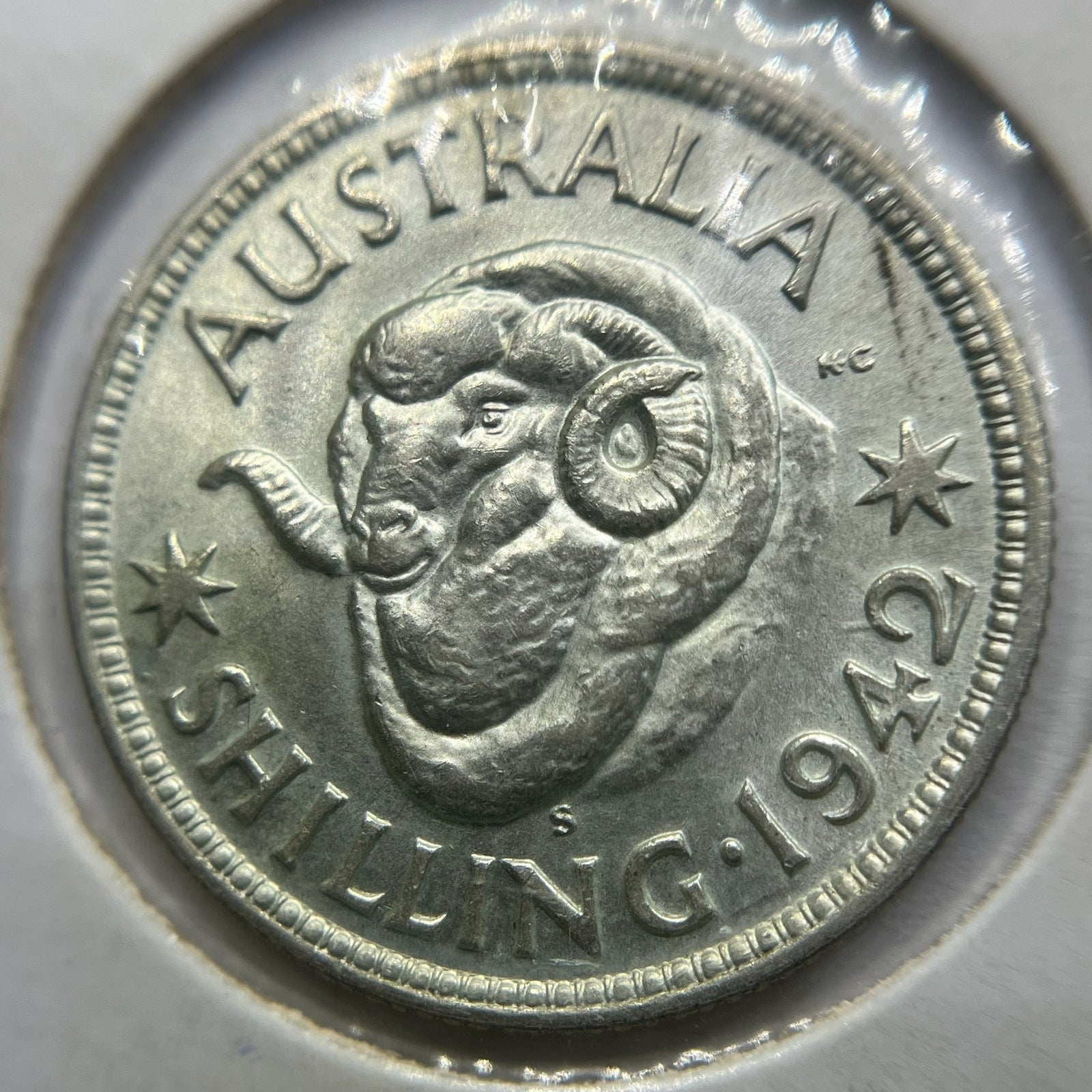 1942 s Shilling Coin - Uncirculated - George VI Silver Predecimal