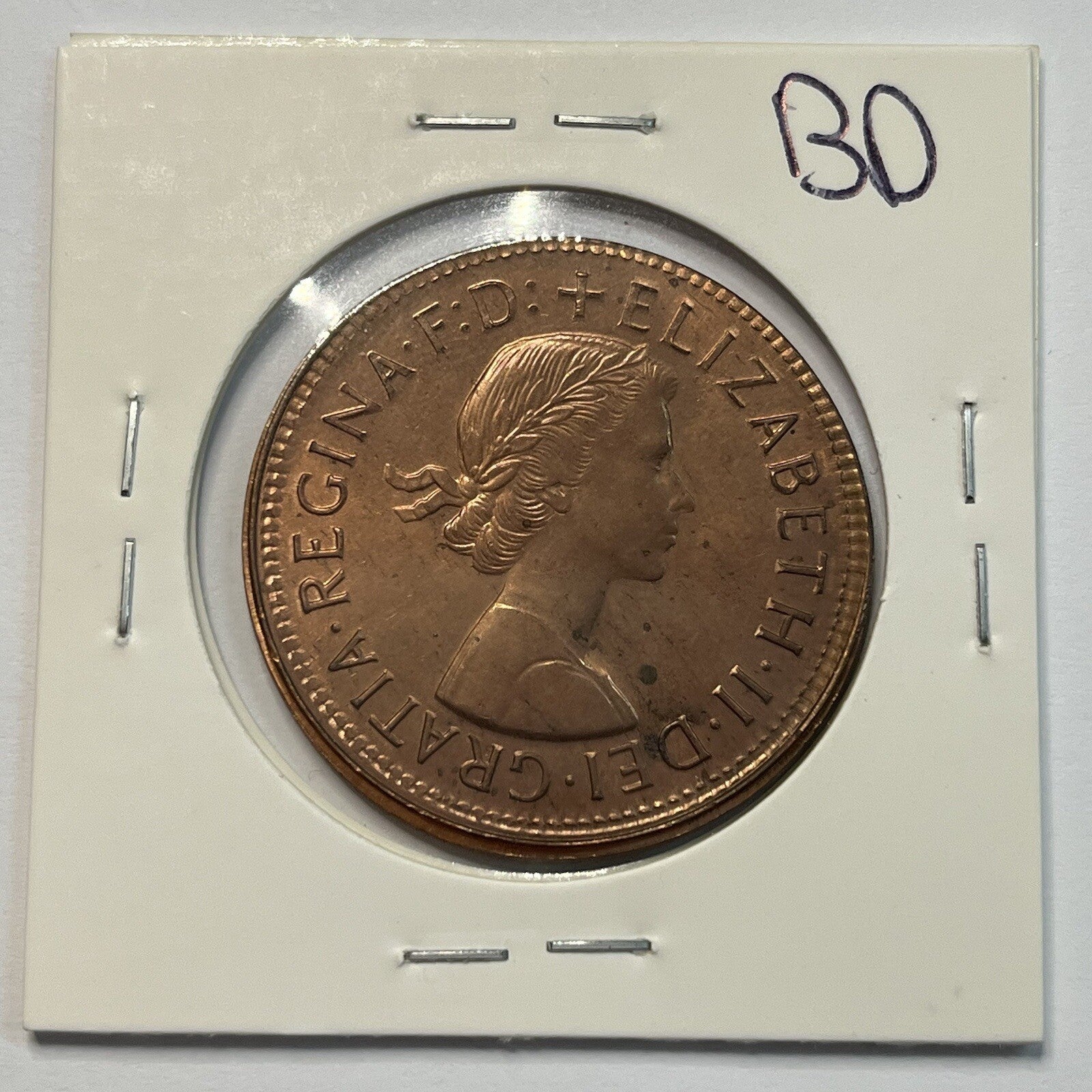 1964 Penny Coin - Struck Out of Collar Misstrike Error Lip - Scarce Predecimal