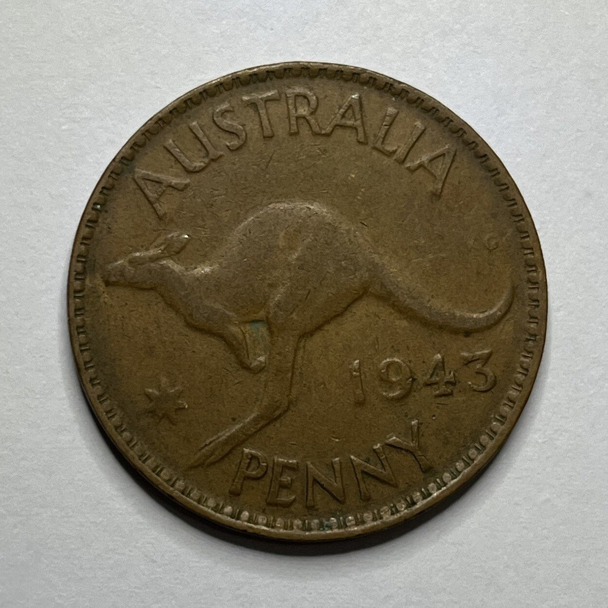 1943 Penny Coin - Australian King George VI Better than Circulated Predecimal
