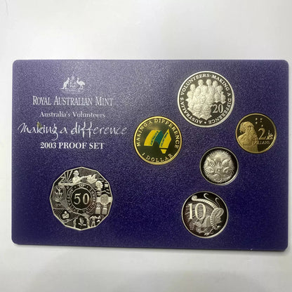 2003 One 1 Dollar Coin - Ex Proof Set - Coloured Making A Difference Australia