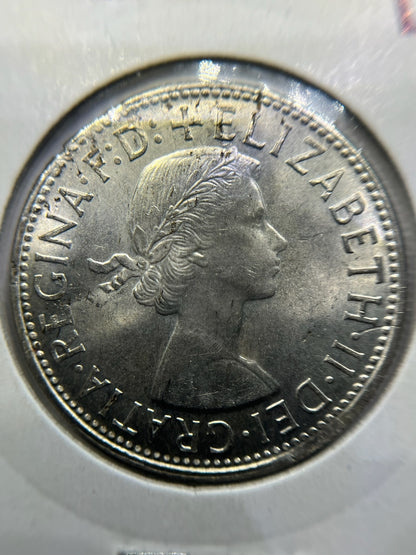 1963 Florin Error Coin - Ragged Clip Rim Bite - UNC Silver Elizabeth II