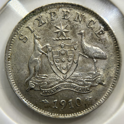 1910 Sixpence Coin - Extremely Fine - Silver Edward VII