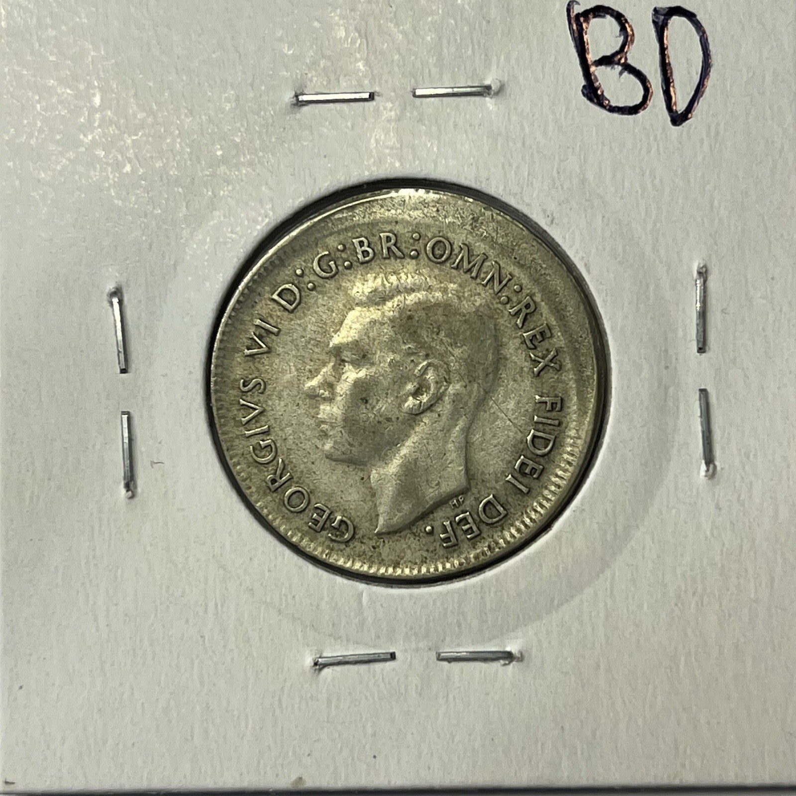 1952 Shilling Coin - BroadStrike Misstrike Large Error - Silver Scarce Predecima