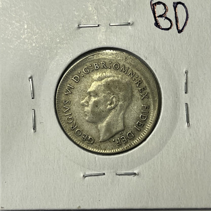 1952 Shilling Coin - BroadStrike Misstrike Large Error - Silver Scarce Predecima