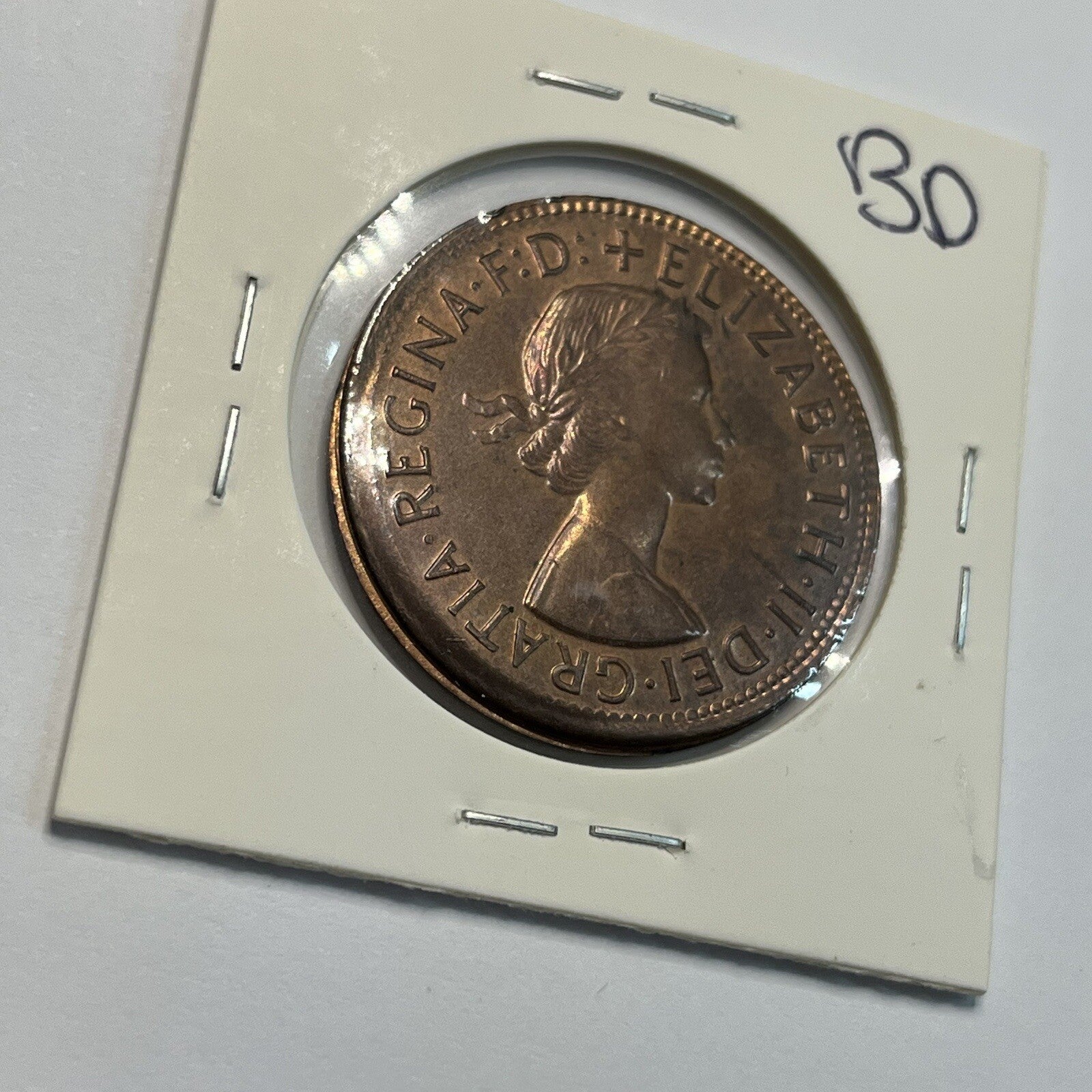 1964 Penny Coin - Struck Out of Collar Misstrike Error Lip - Scarce Predecimal