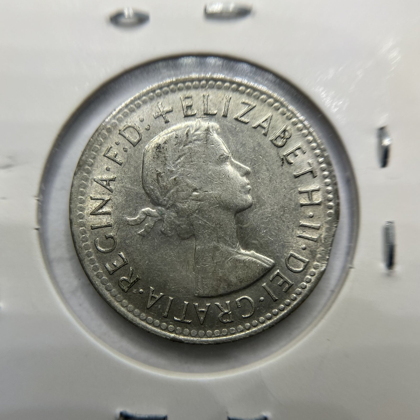 1961 Shilling Error Coin - Clipped Planchet Rim Bite - Silver Elizabeth II