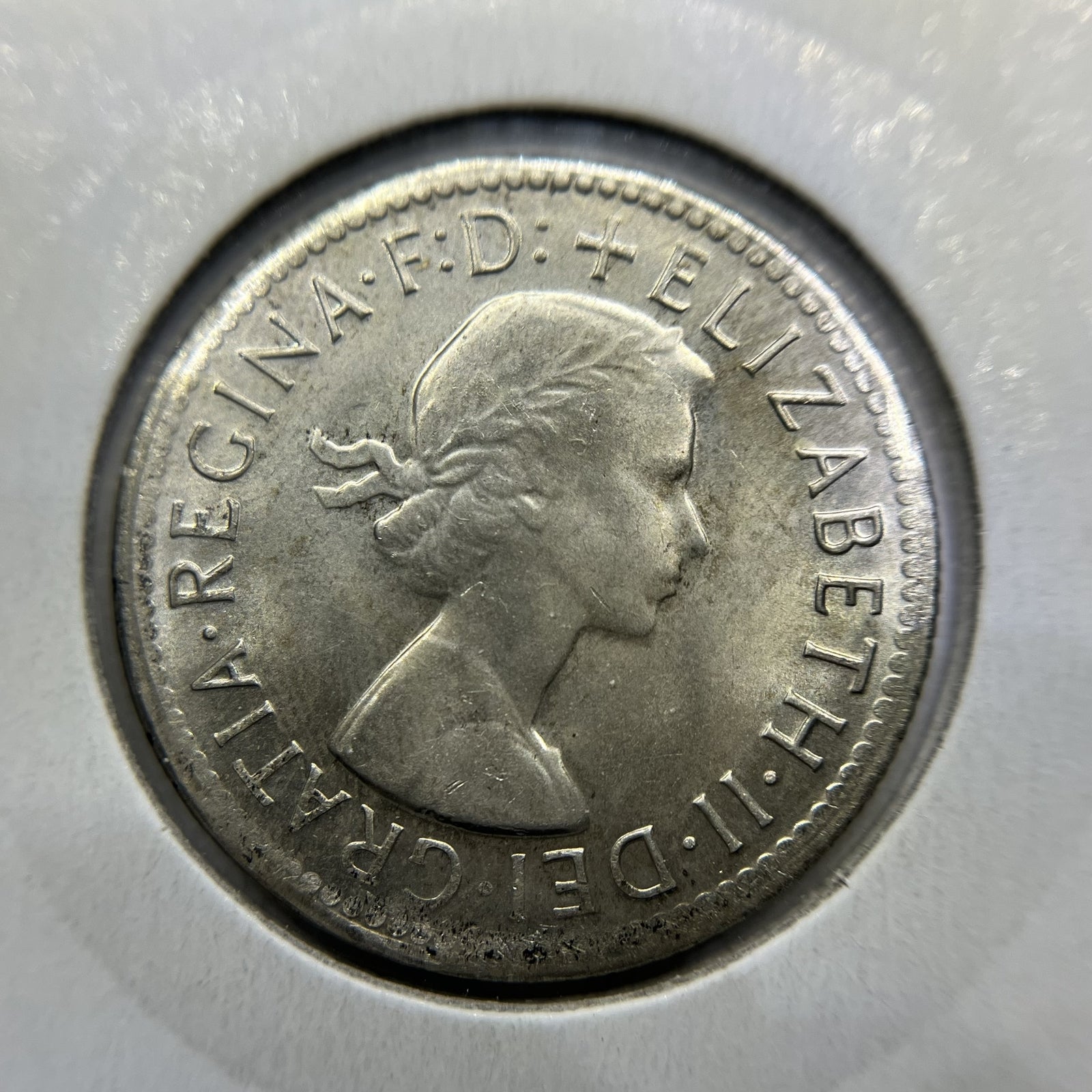 1963 Shilling Error Coin - Unusual Wide Rim - Elizabeth II Silver