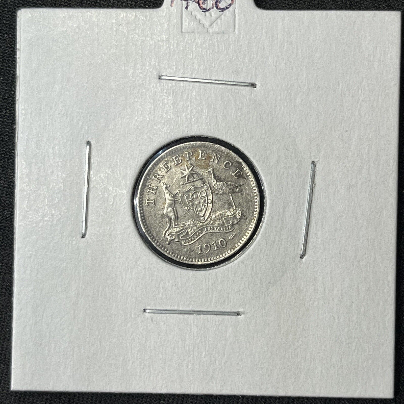 1910 Threepence Coin - g Very Fine Scratch - Edward VII Silver Predecimal
