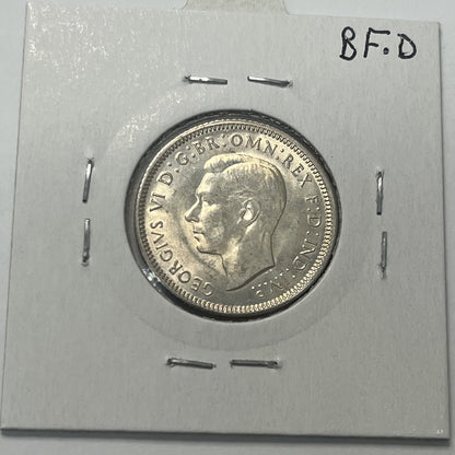 1943 s Shilling Coin - Choice Uncirculated ChUNC - Silver Predecimal George VI