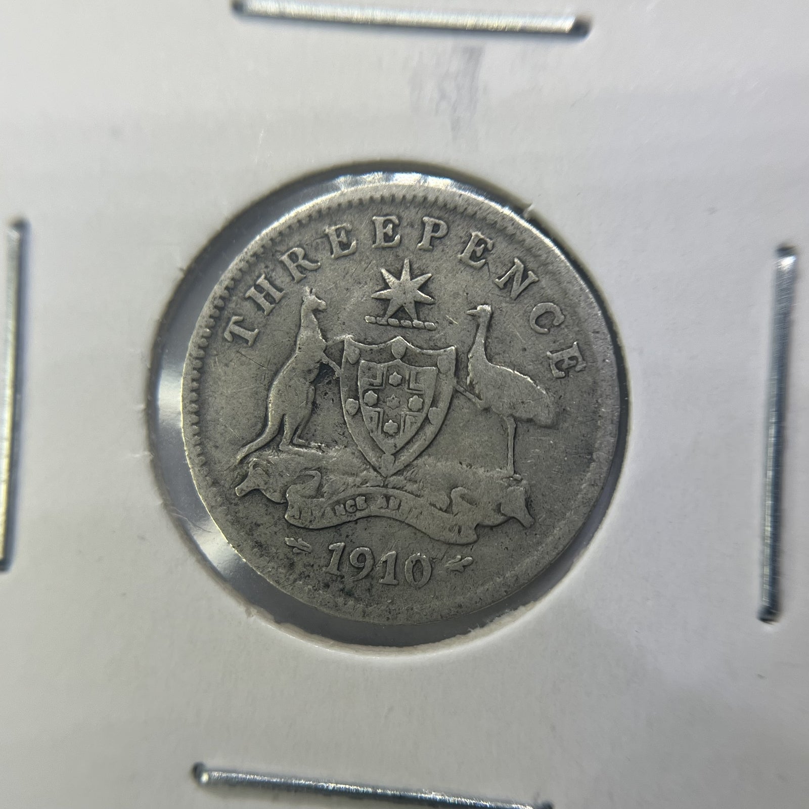 1910 Threepence Coin - Fine - Edward VII Silver Predecimal First Year