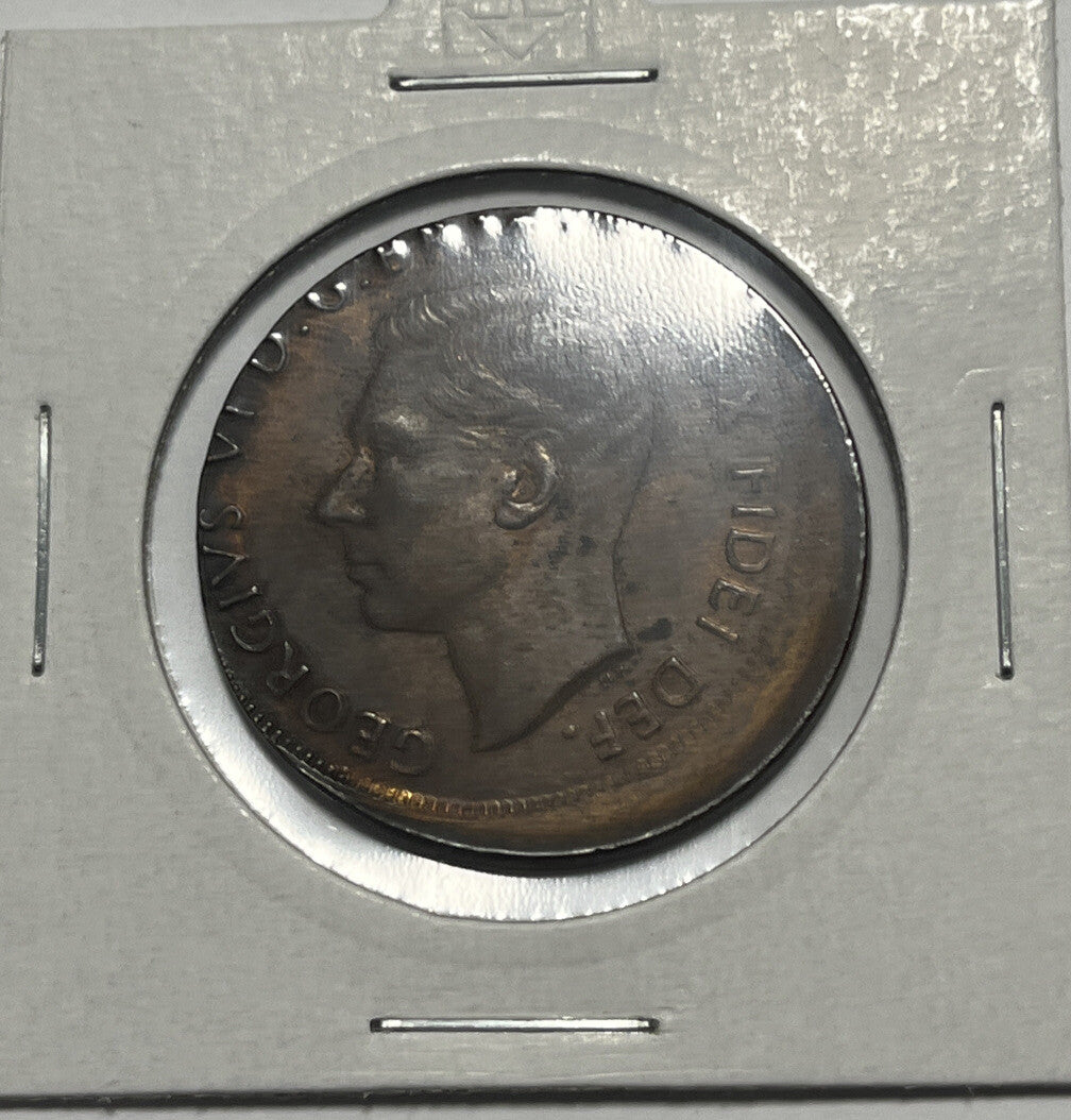 1950 Penny Error Coin - Broadstrike in Extremely Fine Grade - Mis-strike