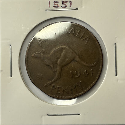 1941 Penny Coin - Clipped Planchet Rim Bite Error - Scarce Straight Clip