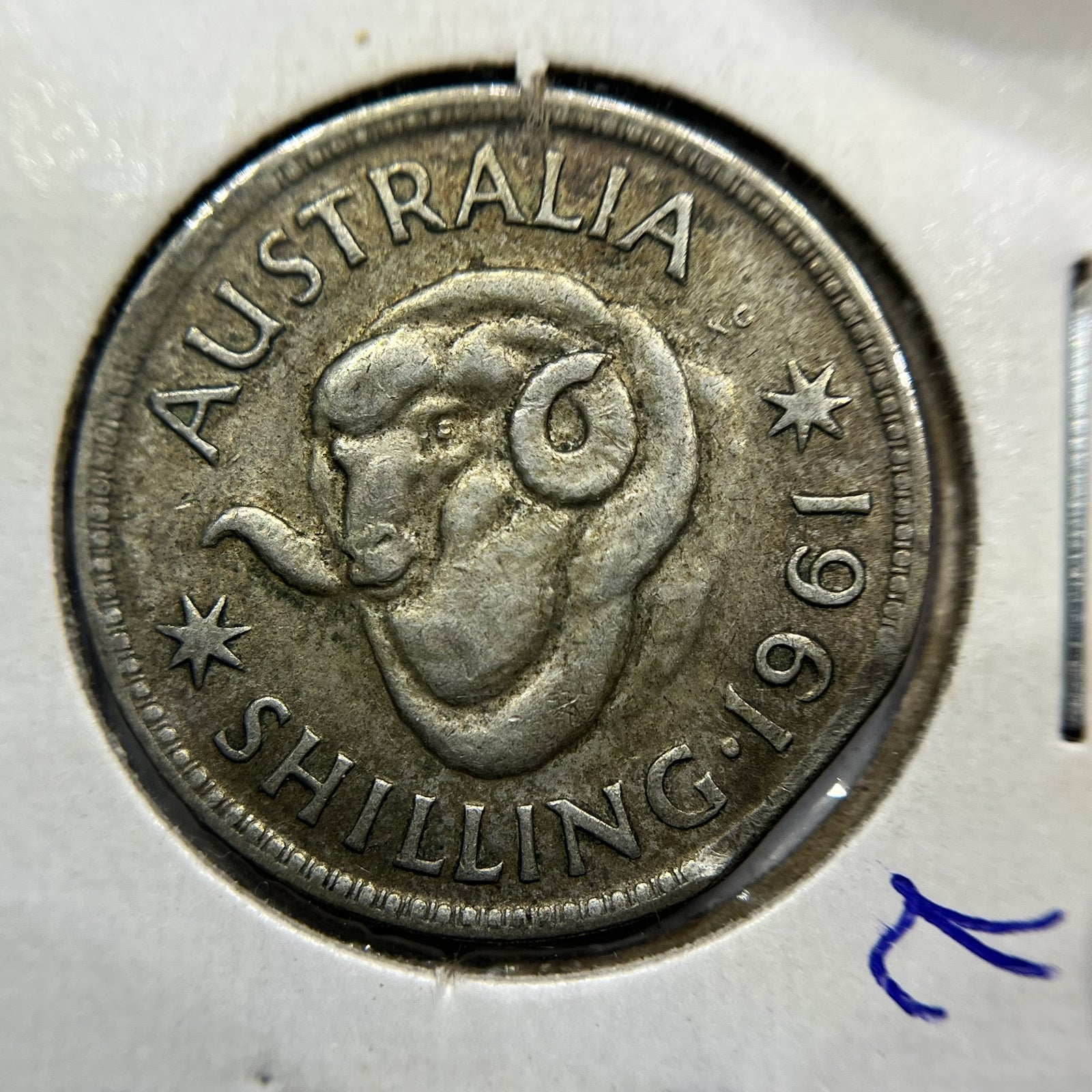 1961 Shilling Error Coin - Clip Planchet Straight Rim Bite - Silver Elizabeth II