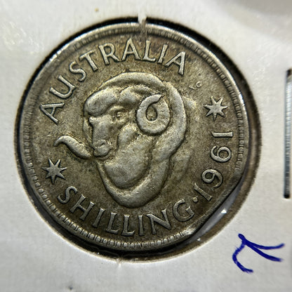 1961 Shilling Error Coin - Clip Planchet Straight Rim Bite - Silver Elizabeth II
