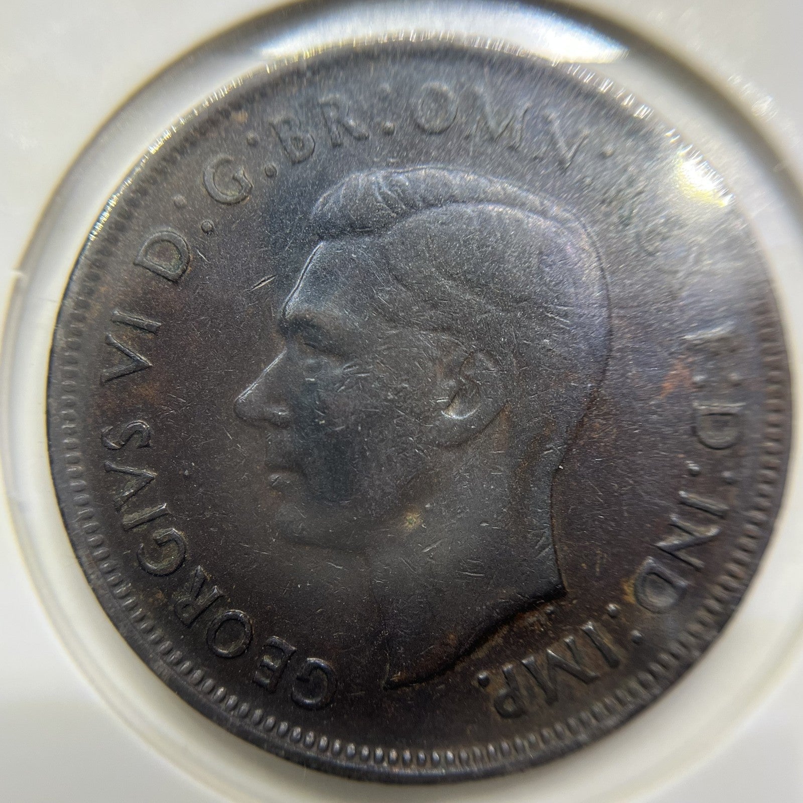 1943 Penny Error Coin - Planchet Flaw Very Fine - George VI Predecimal