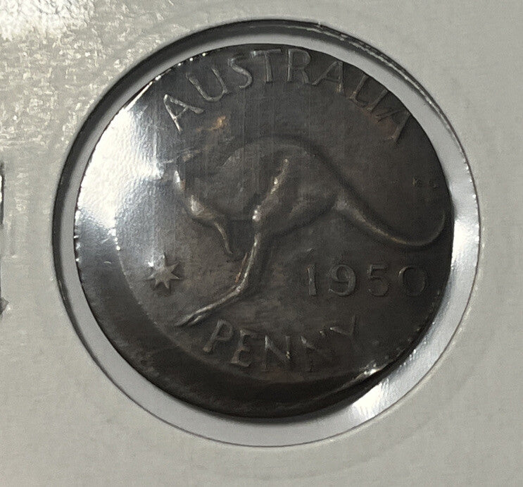 1950 Penny Error Coin - Broadstrike in Extremely Fine Grade - Mis-strike