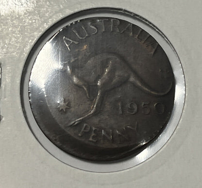 1950 Penny Error Coin - Broadstrike in Extremely Fine Grade - Mis-strike