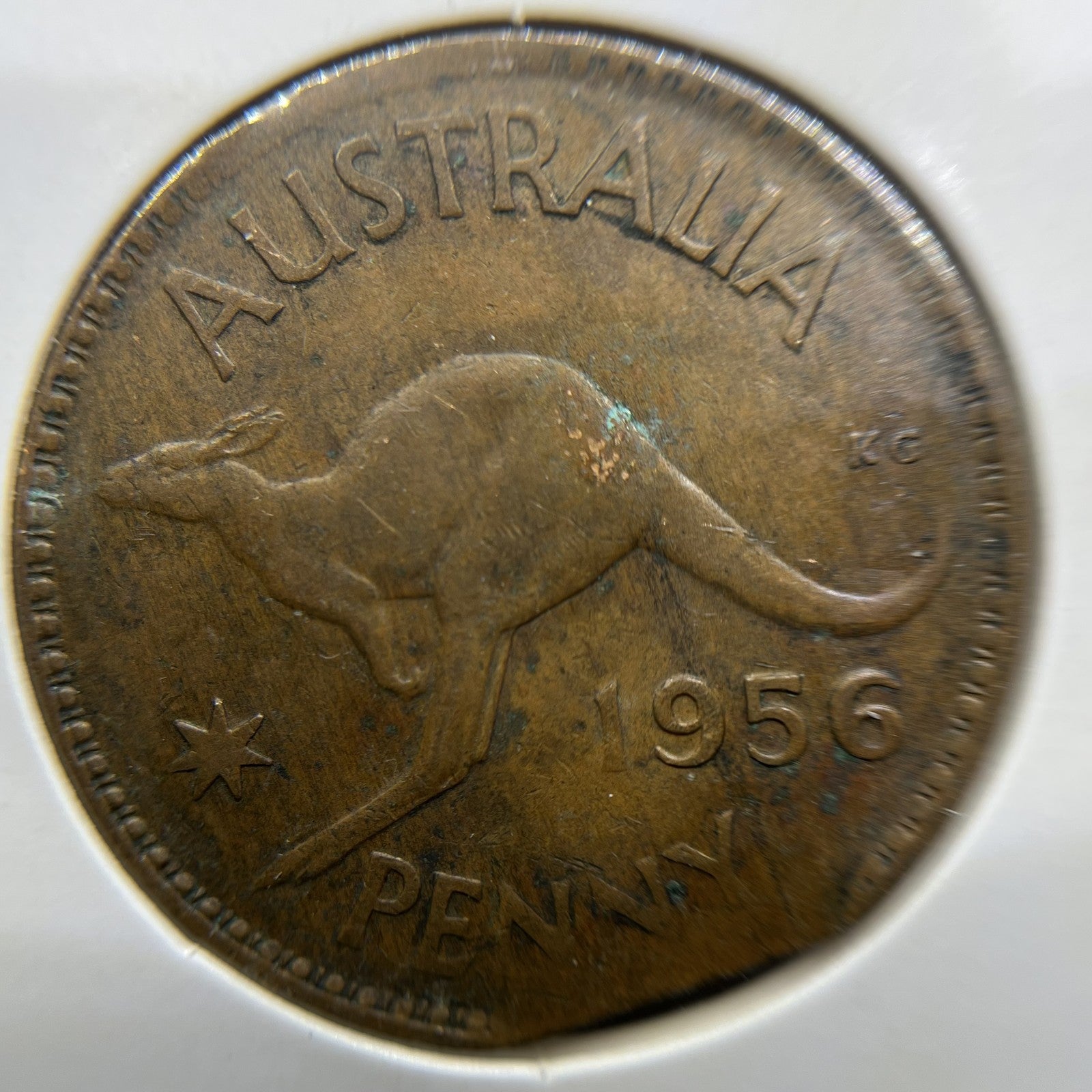 1956 Error Penny Coin - Straight Clip Planchet - Elizabeth II