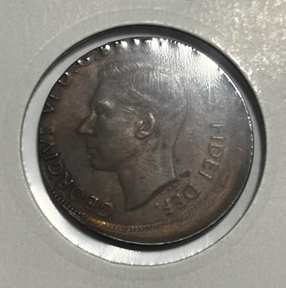 1950 Penny Error Coin - Broadstrike in Extremely Fine Grade - Mis-strike
