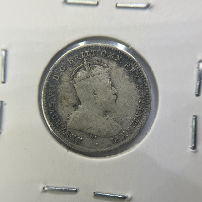 1910 Threepence Coin - Very Fine - Edward VII Silver Predecimal First Year
