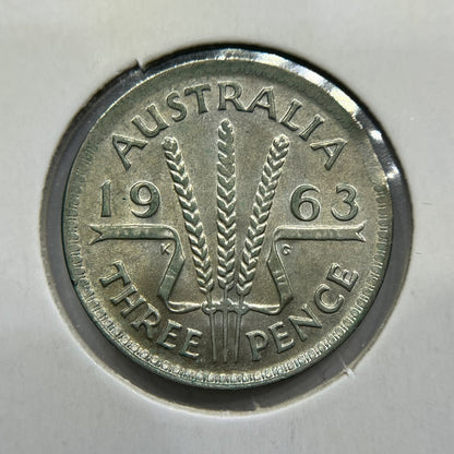 1963 Threepence Error Coin - Clipped Planchet Rim Bite VF - Silver