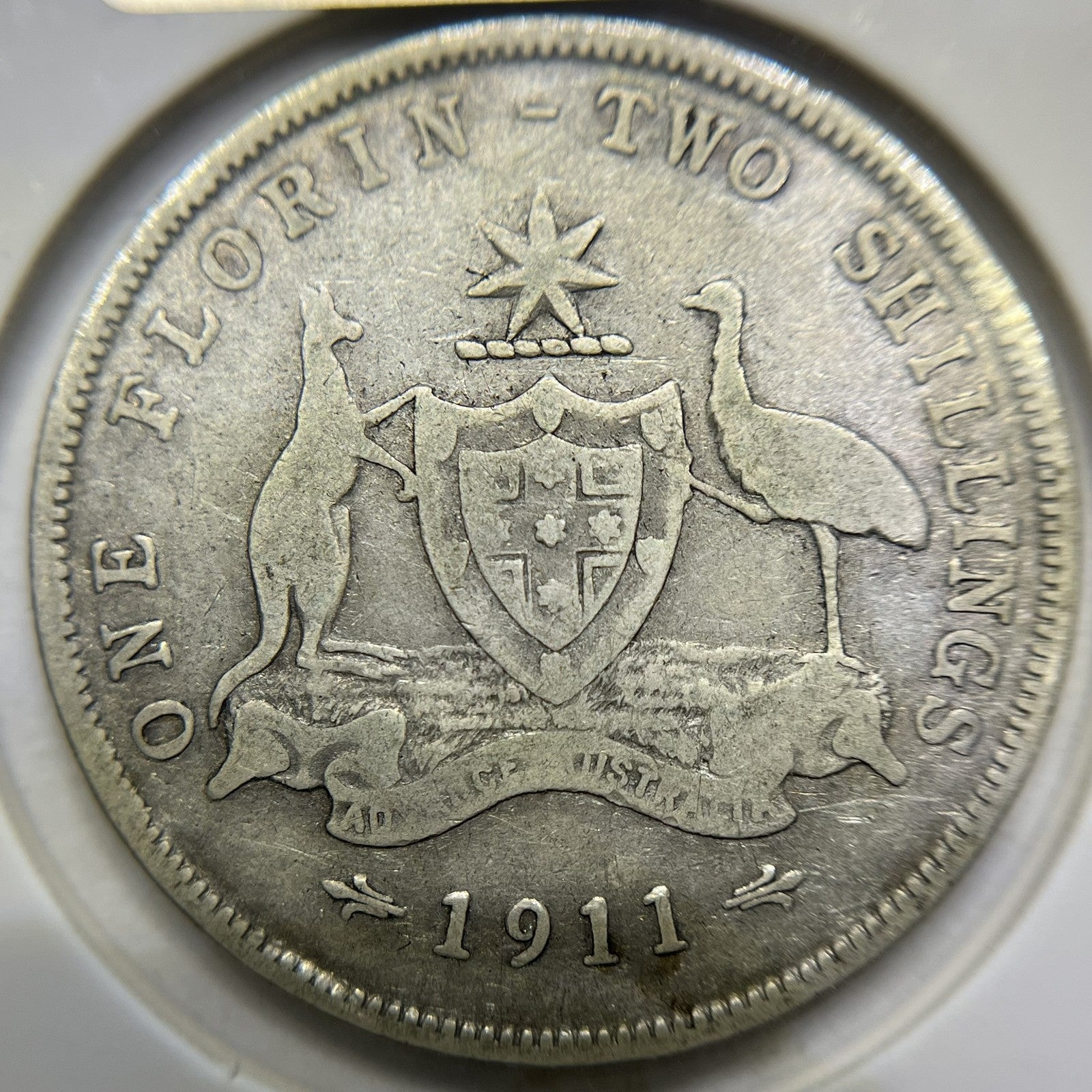 1911 Florin Coin - Very Good - George V Silver Predecimal Scarce Date