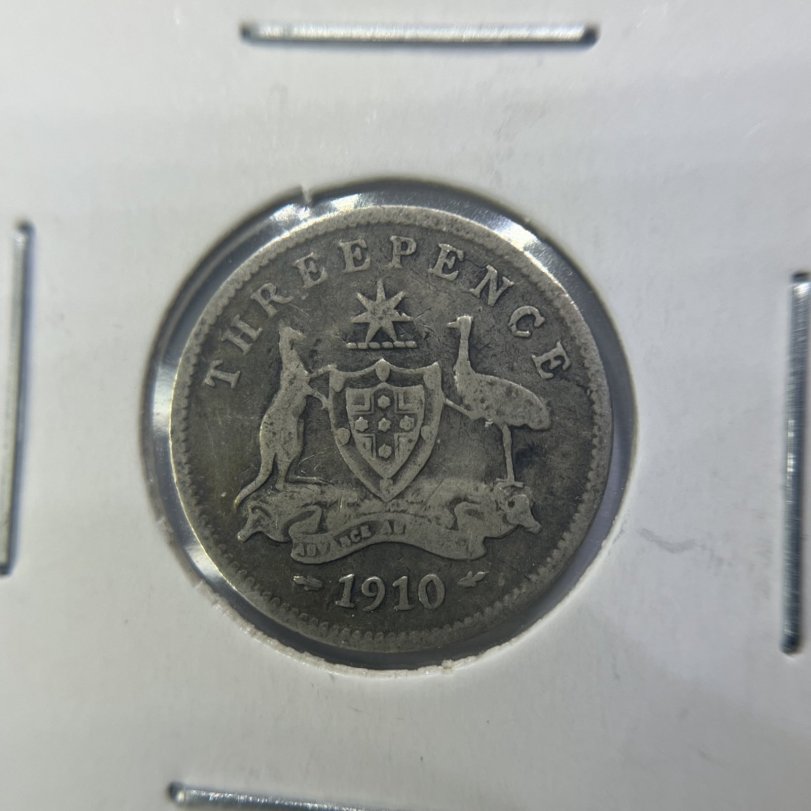 1910 Threepence Coin - Fine - Edward VII Silver Predecimal First Year