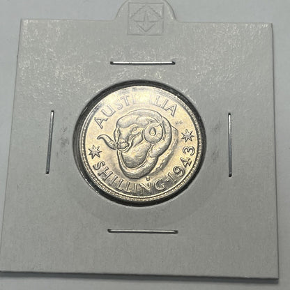 1943 s Shilling Coin - Choice Uncirculated ChUNC - Silver Predecimal George VI