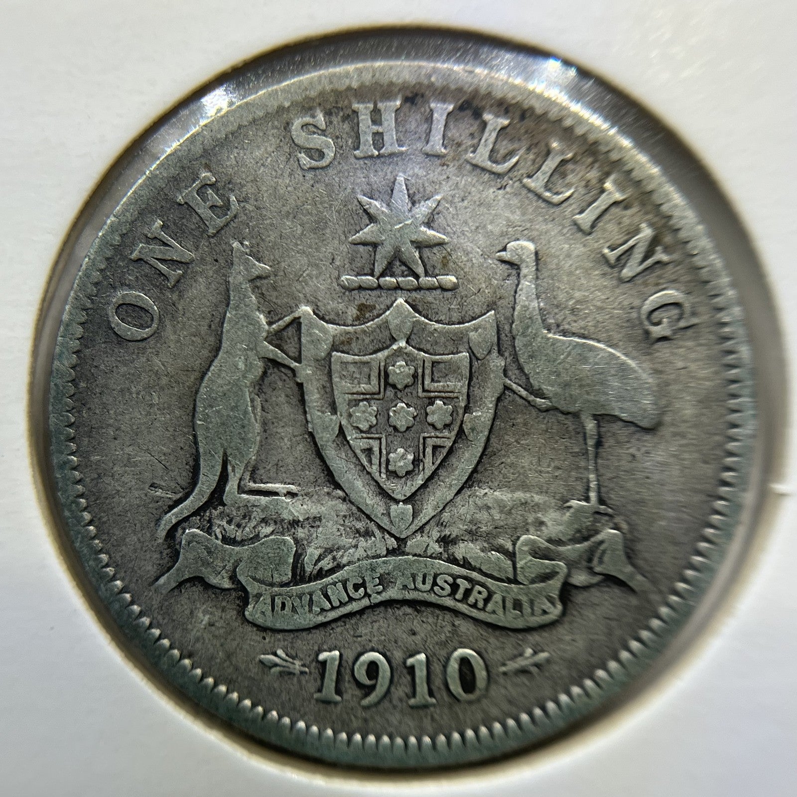 1910 Shilling Coin - Very Good - Edward VII Silver Predecimal First Year