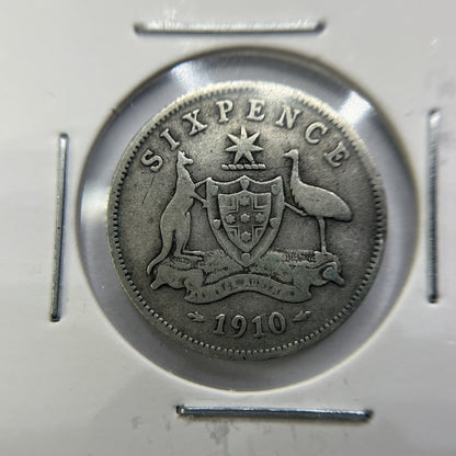 1910 Sixpence Coin - Very Fine - Edward VII Silver Predecimal