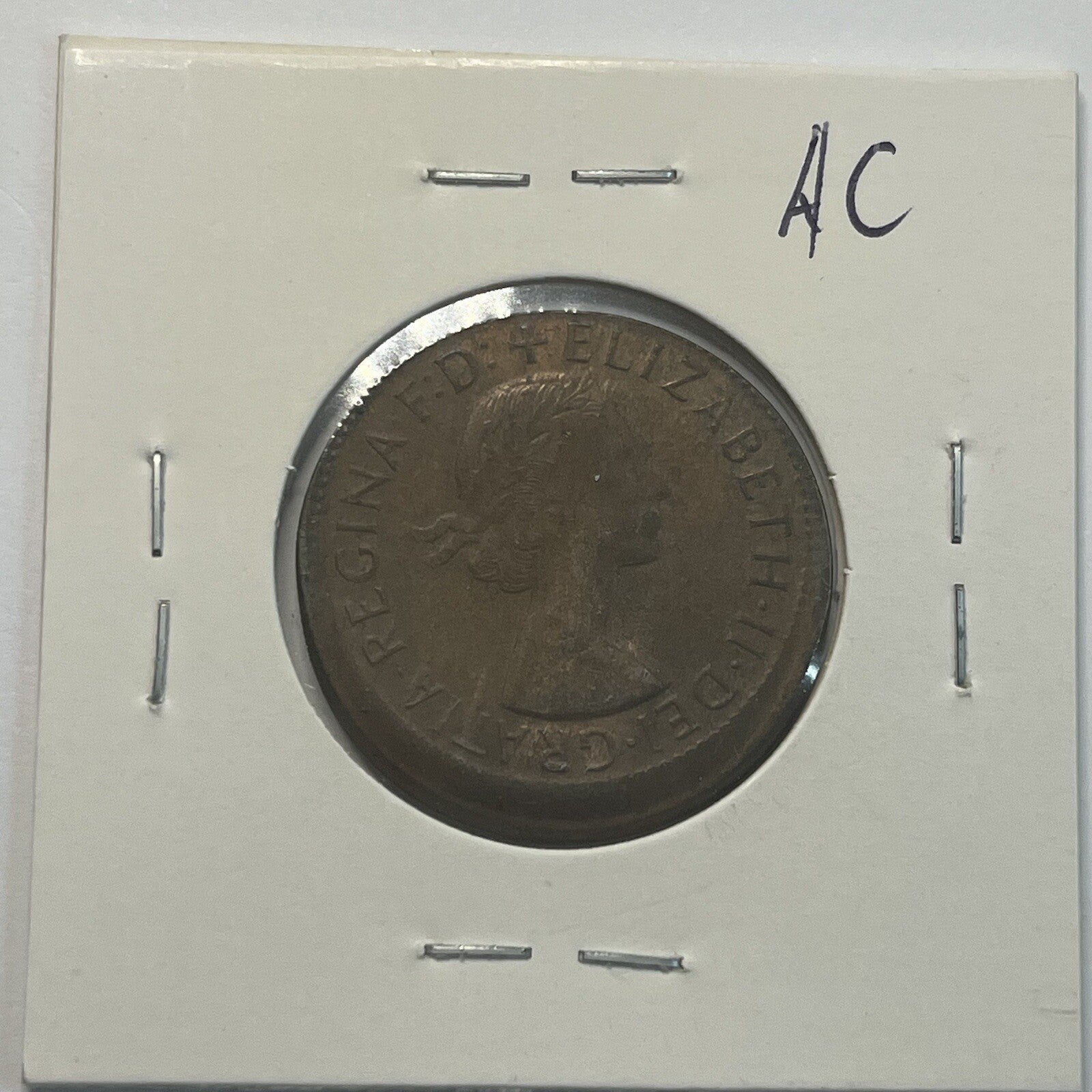 1964 Half Penny Coin - Off Centre Misstrike Error Lip - Scarce Predecimal Collar