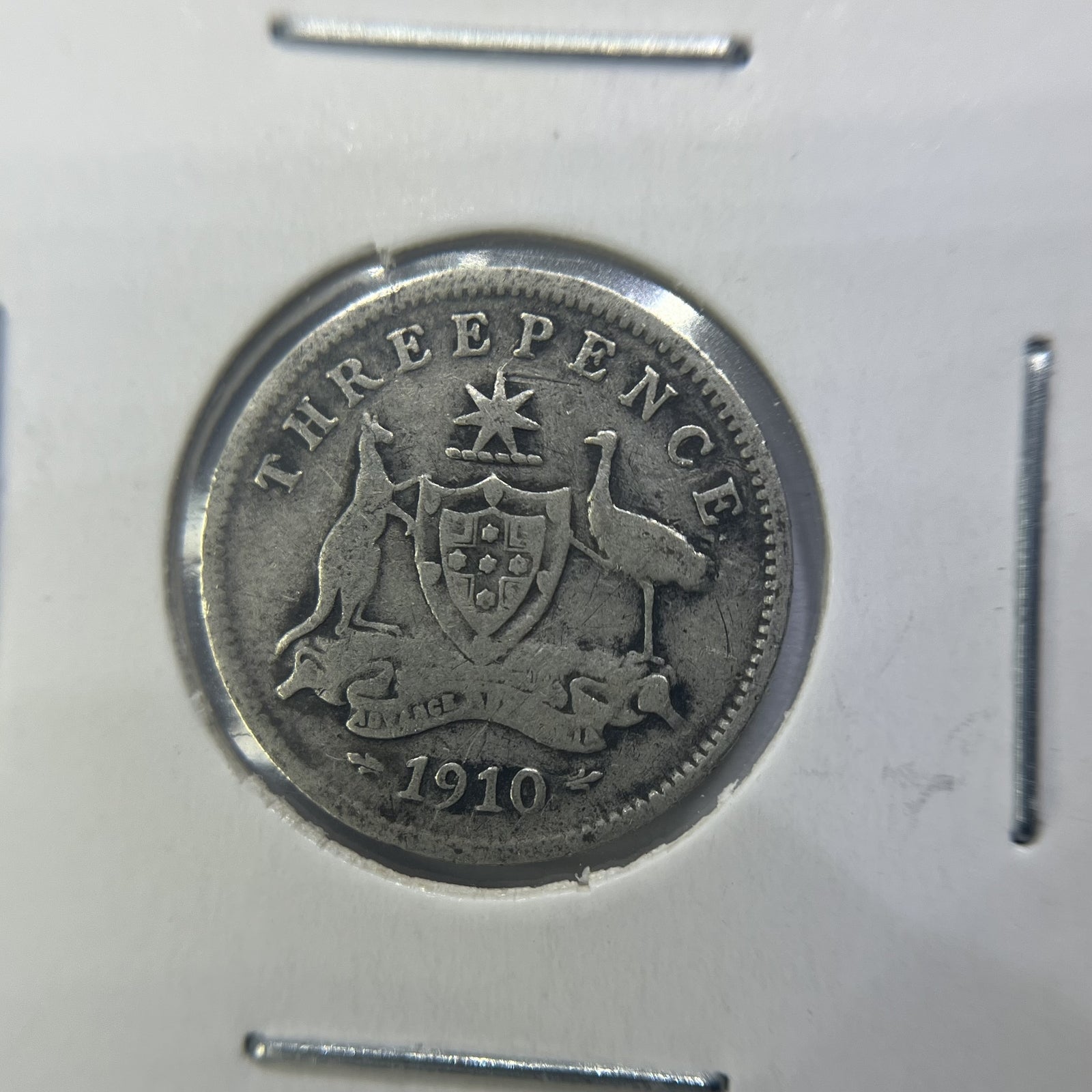 1910 Threepence Coin - Fine - Edward VII Silver Predecimal First Year
