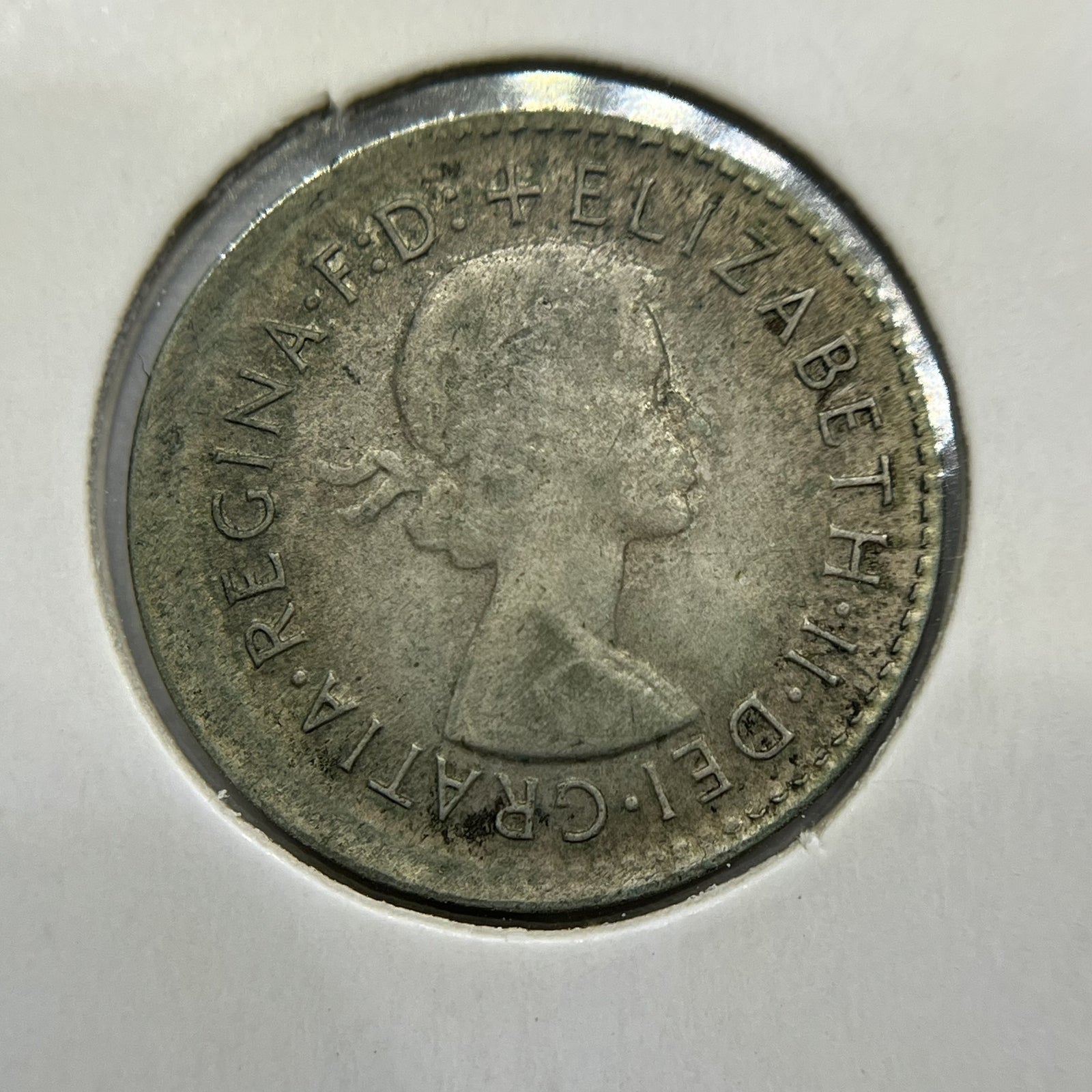 1964 Threepence Error Coin - Broadstrike Fine - Silver Elizabeth II