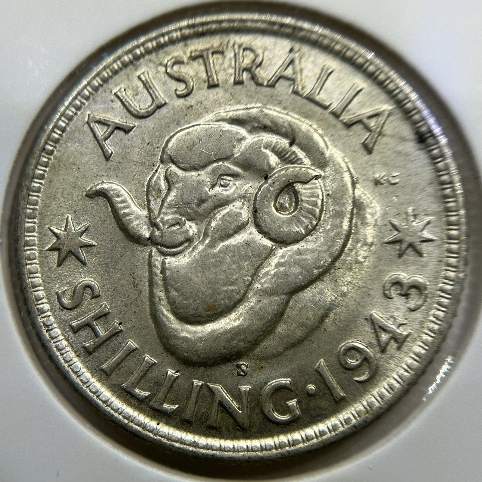 1943 s Shilling Coin - Choice Uncirculated Lustre - George V Silver