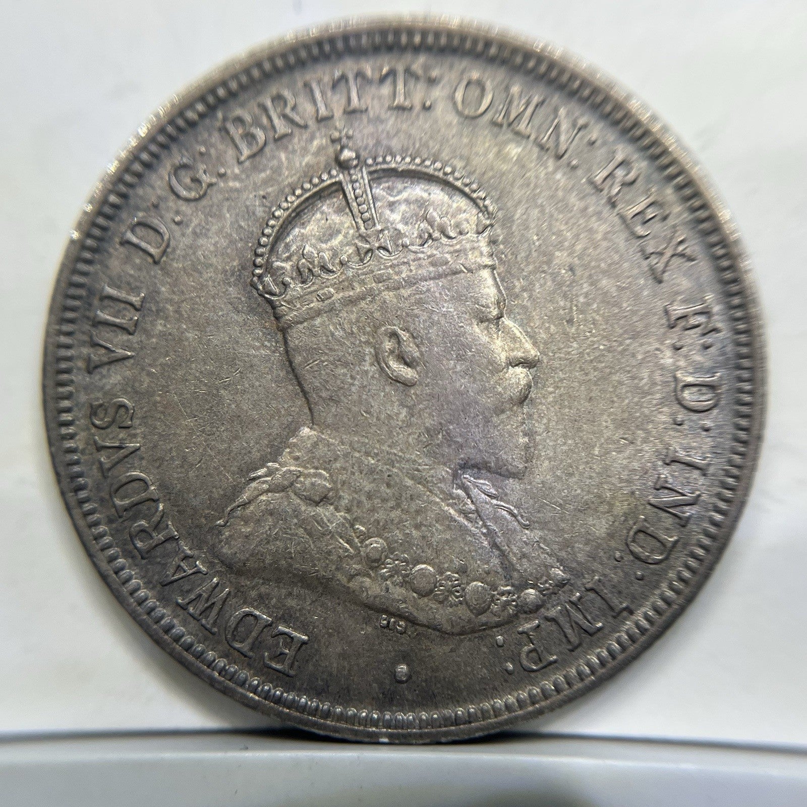 1910 Florin Coin - Uncirculated Toned - CV$3250 Edward VII Silver Predecimal