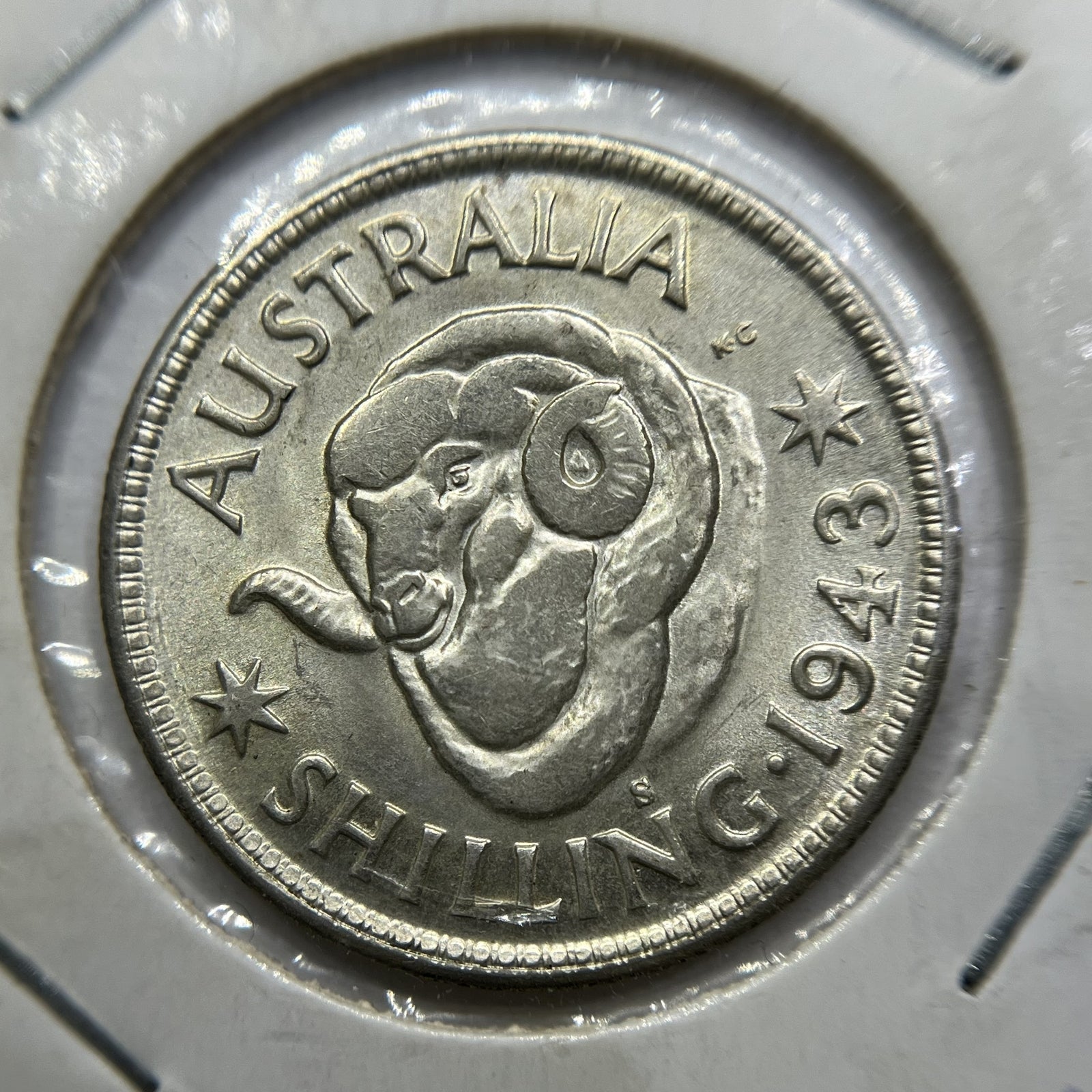 1943 s Shilling Coin - Choice Uncirculated Lustre - George VI Silver Predecimal