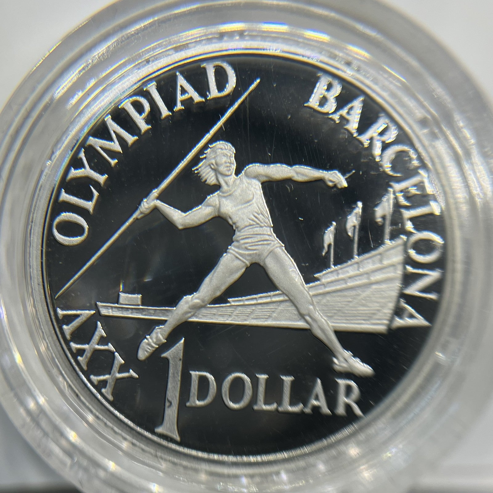 1992 $1 One Dollar Barcelona Olympics Silver Coin - Proof - Elizabeth II