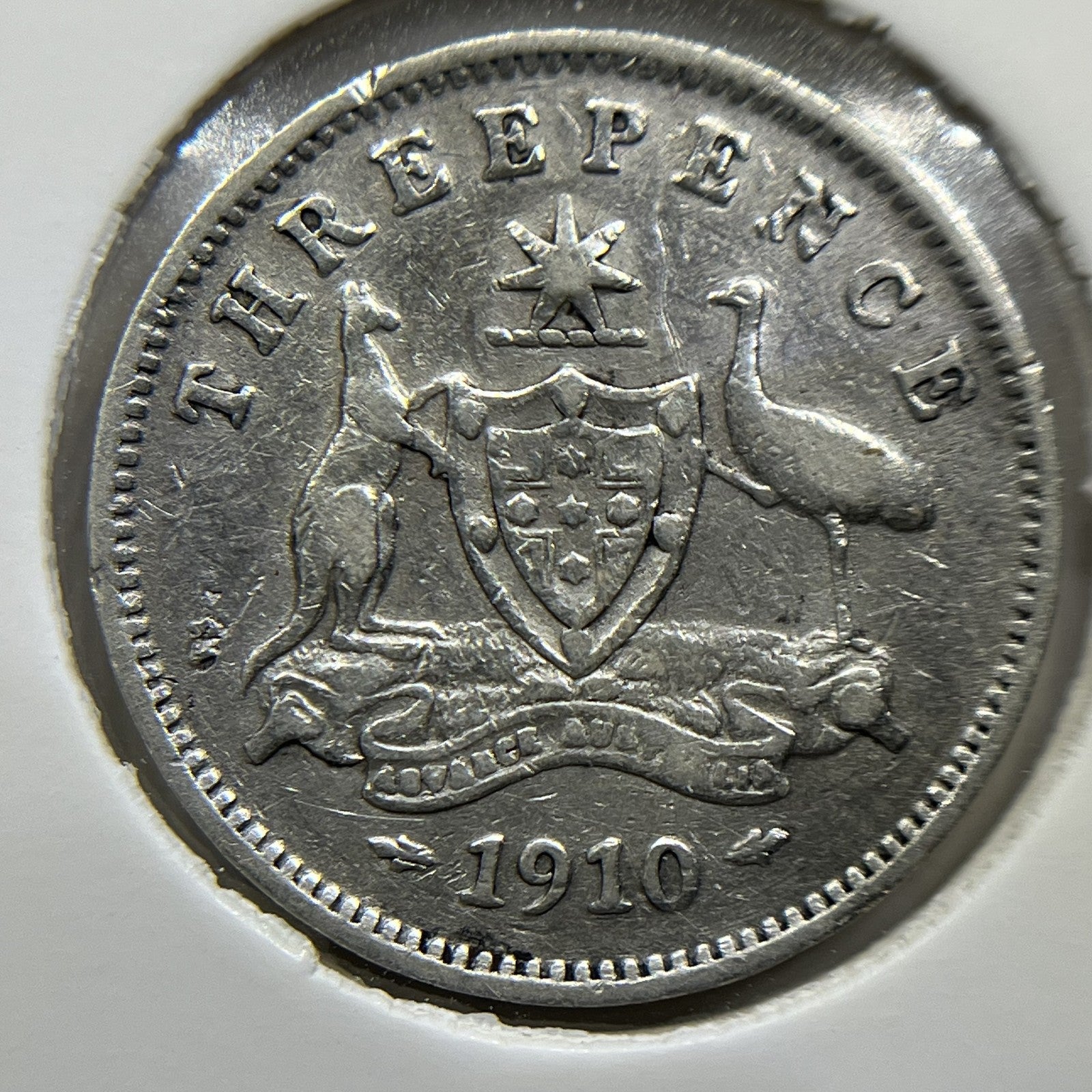 1910 Threepence Coin - Very Fine - Silver Predecimal Edward VII